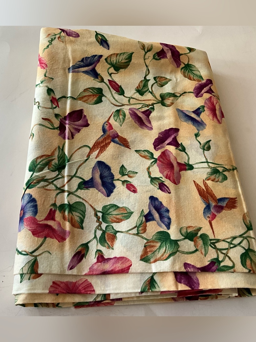 VTG Quilting Sewing Fabric Maywood Studio Floral Hummingbird Flowers 2.5 yds